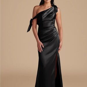 Azazie Xyla Black One-Shoulder Gown